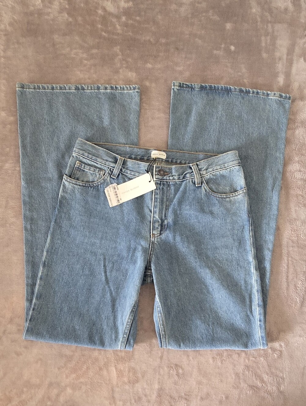 New With Tag MAGDA BUTRYM Women’s SS23 Denim 10 Pants Blue Size 36 Loose-Wide
